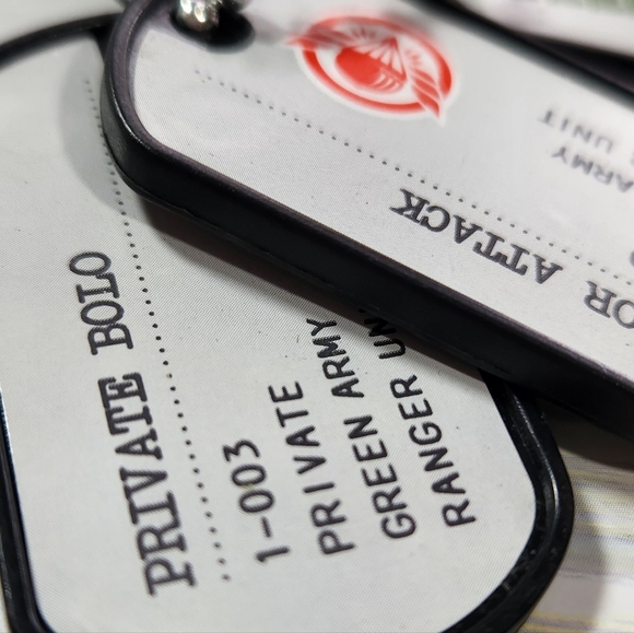 Awesome Little Green Men Necklace with 4 Tags Major Private Lt - Picture 4 of 7